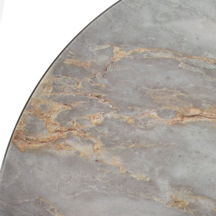 Geri Set of 4 33cm Grey Plastic Charger Plates with Marble Effect Finish