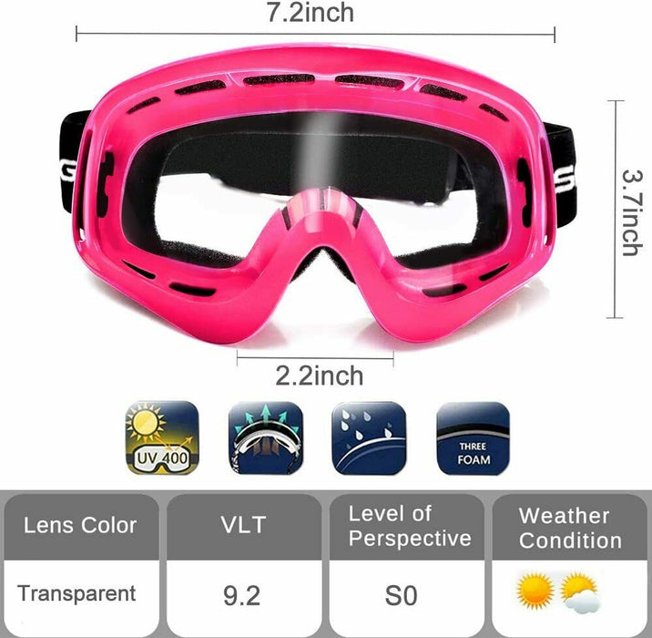 ATV Motocross Goggles Adults Men Women Off Road MX Racing Goggle with Clear Lens