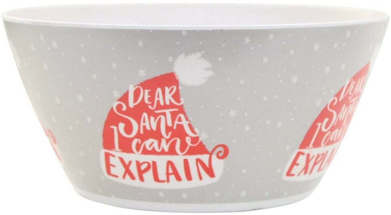 Christmas Serving Bowl - Big Deep Dish For Salad Snack Popcorn Dinner Table