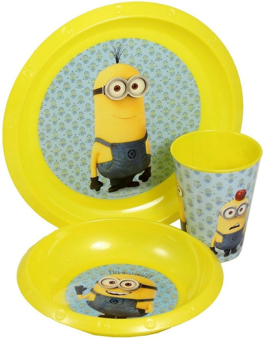 Despicable Me Minions Melamine Mealtime 3 Piece Set Childrens Dinner Set