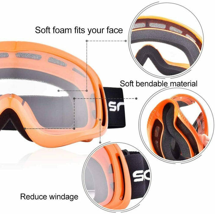 ATV Motocross Goggles Adults Men Women Off Road MX Racing Goggle with Clear Lens