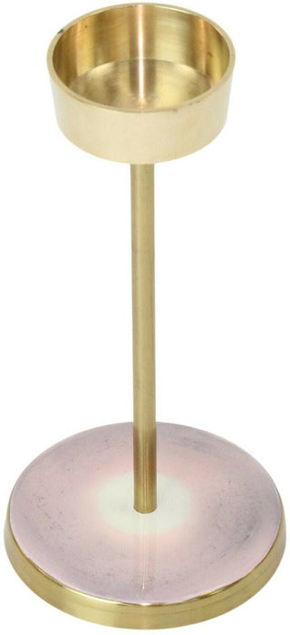 Tall Tea Light Holder - Candlestick Gold Pink Purple Metal Elegant Table Decor