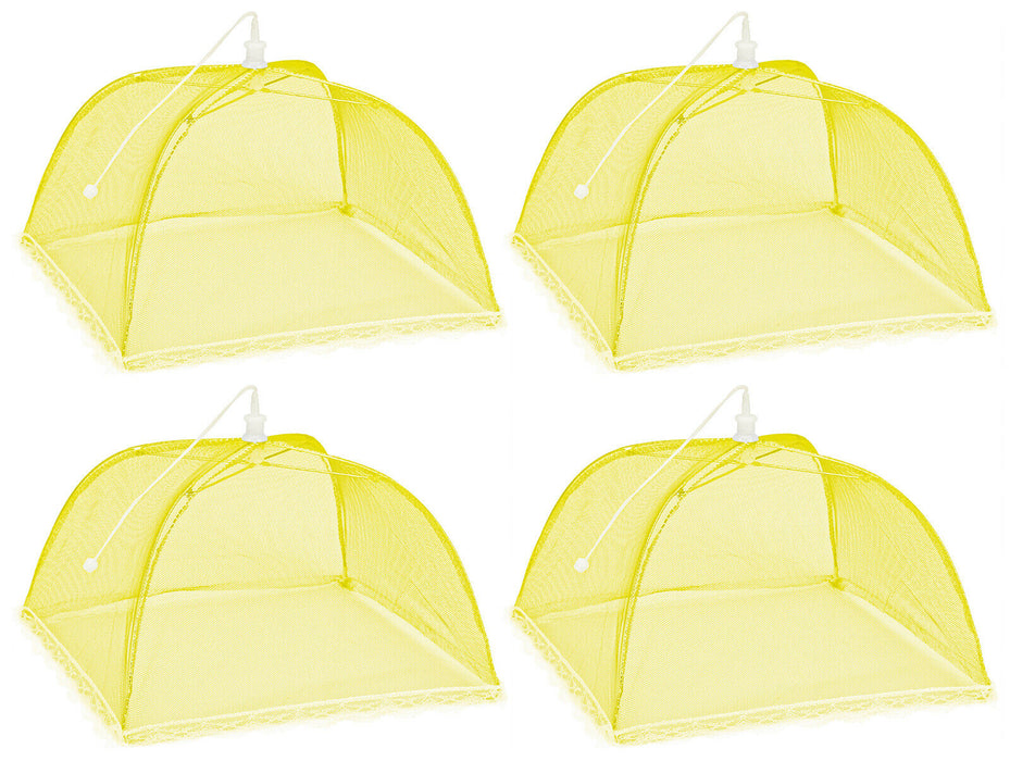 Mesh Pop Up Food Covers Set Of 4 Umbrella Dome Net For Outdoor Fly Bugs Insects