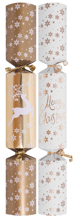 14" Luxury Gold Reindeer Crackers - Pack of 10 Large 35cm Christmas Crackers