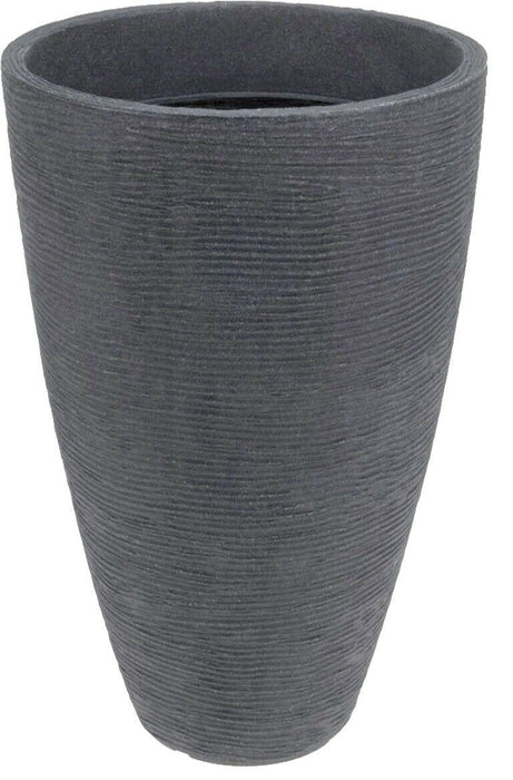 Ribbed Charcoal Planter Plant Pot 43cm Tall