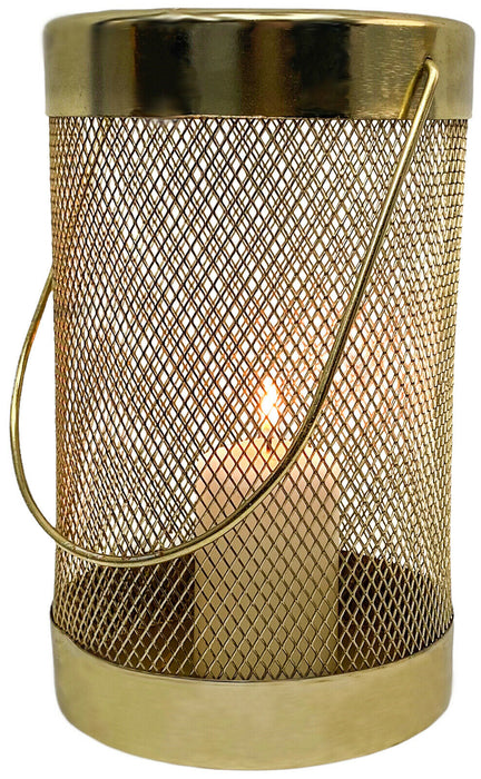 LARGE Lantern Candle Holder Pillar Candle Gold Indoor Outdoor Tealight Holder