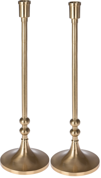 31cm Tall Gold Candlesticks Candle Holder Elegant Design Set Of 2 Wide Base