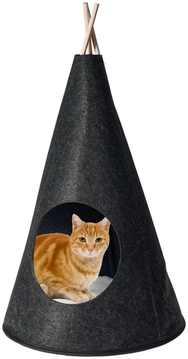 Pet Teepee Bed For Cat Kitten Puppy Large Black Sleeping Playhouse Tent Pet Cave